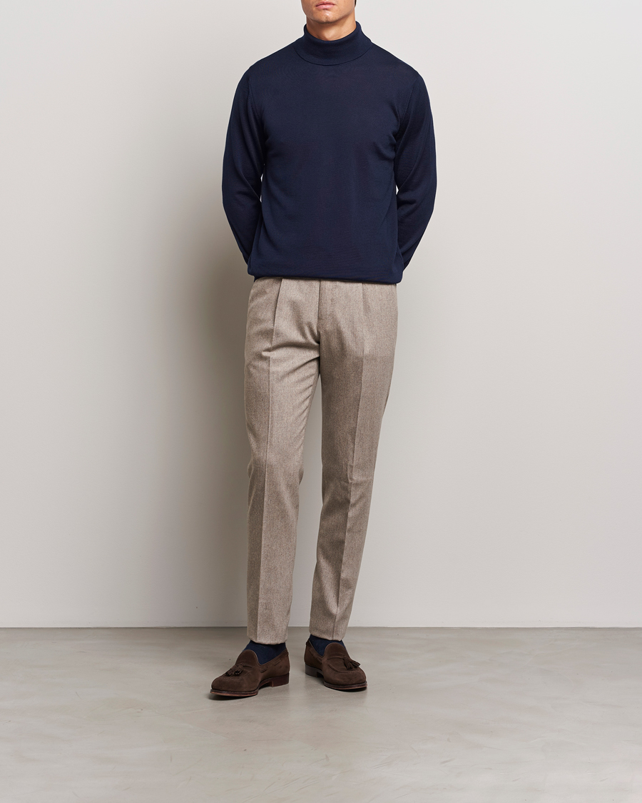 Herren | Pullover | Stenströms | Merino Rollneck Navy