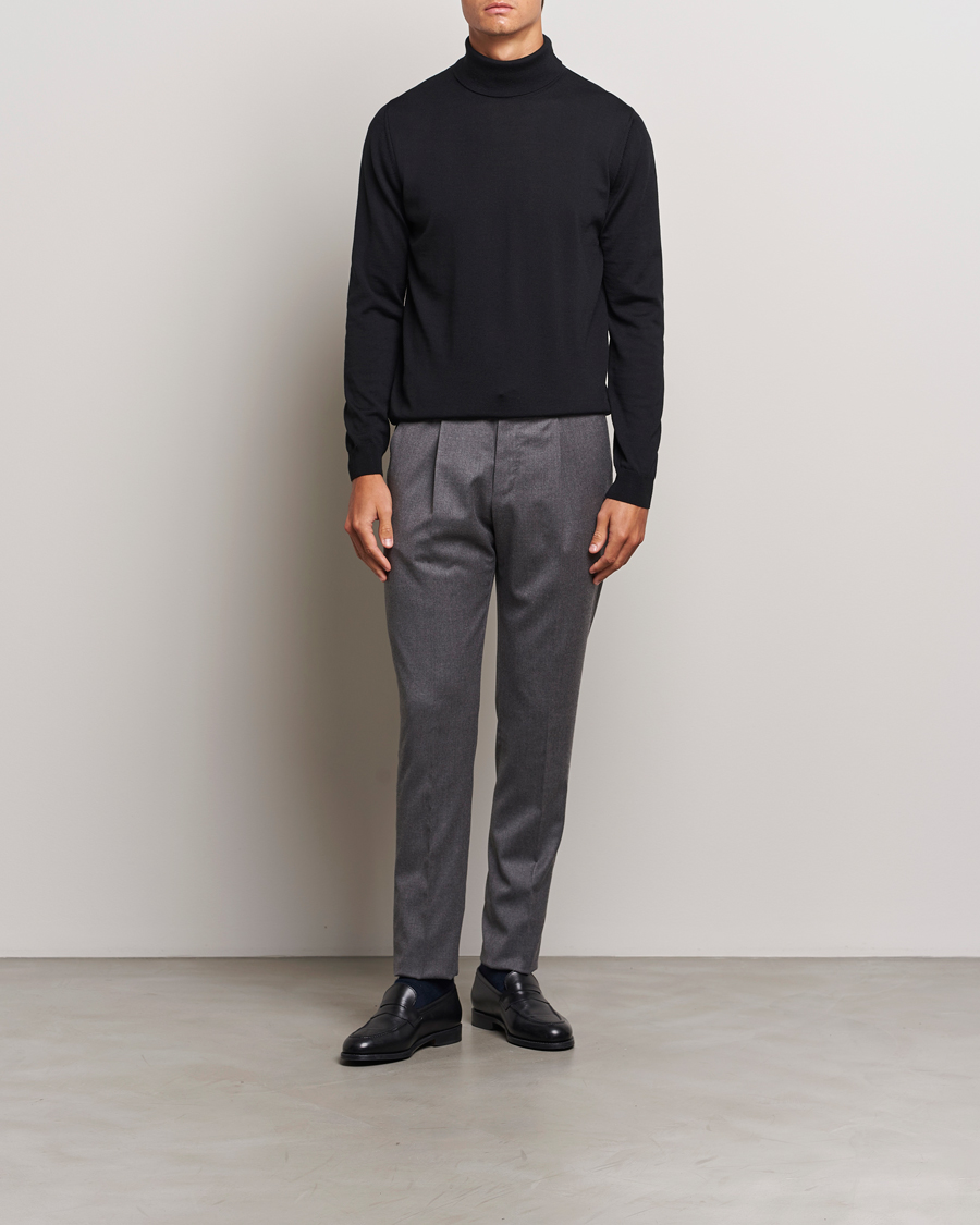 Herren | Pullover | Stenströms | Merino Rollneck Black