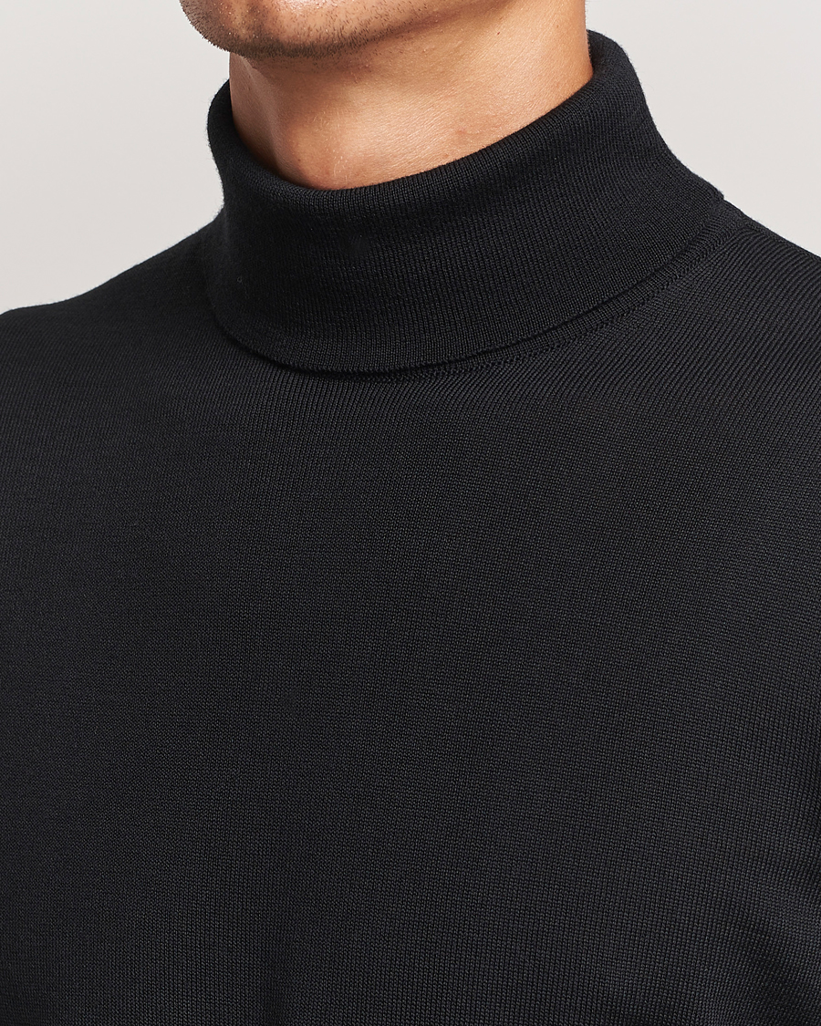Herren | Pullover | Stenströms | Merino Rollneck Black