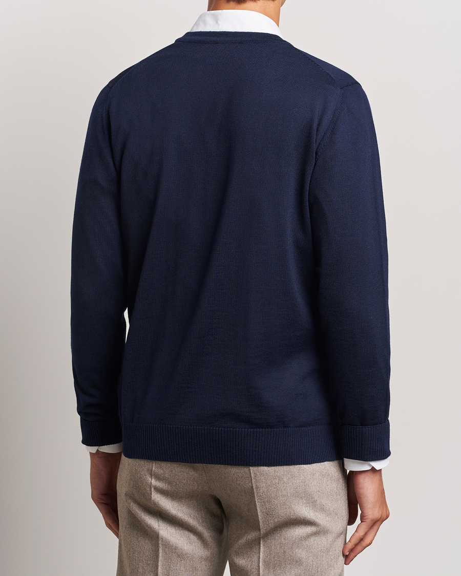 Herren | Pullover | Stenströms | Merino Cardigan Navy