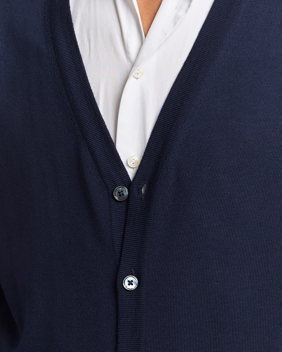 Herren | Pullover | Stenströms | Merino Cardigan Navy