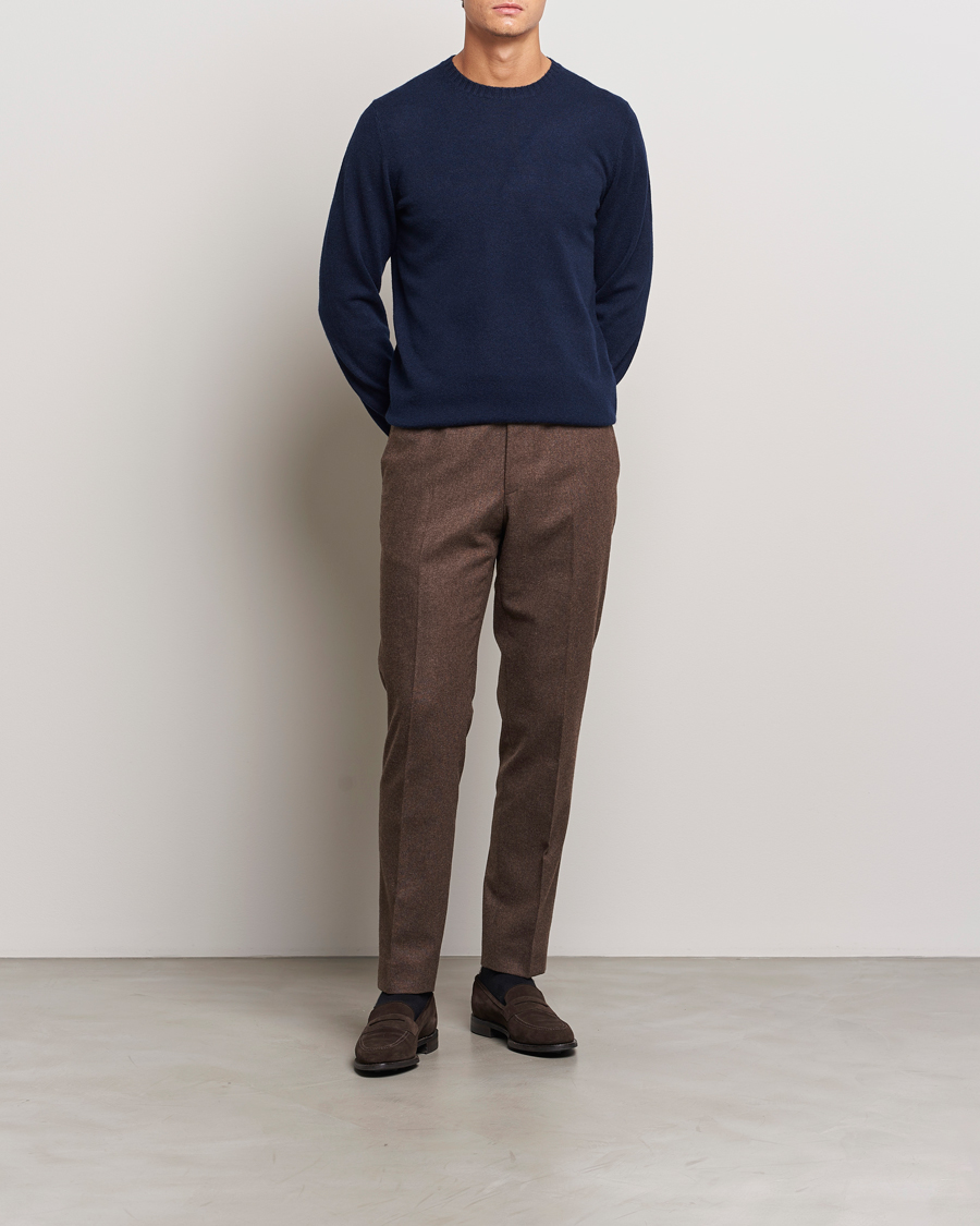 Herren | Pullover | Stenströms | Cashmere Crewneck Navy
