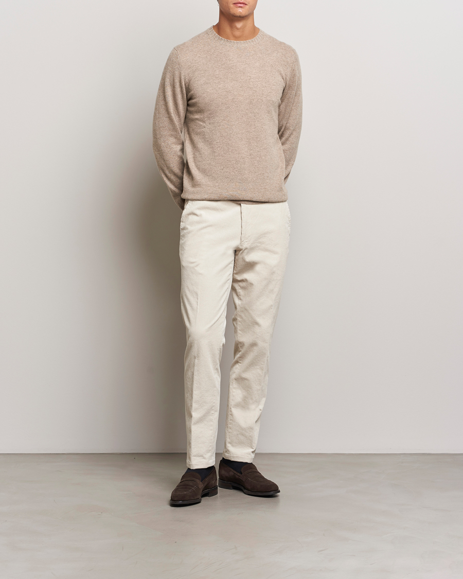 Herren | Pullover | Stenströms | Cashmere Crewneck Beige