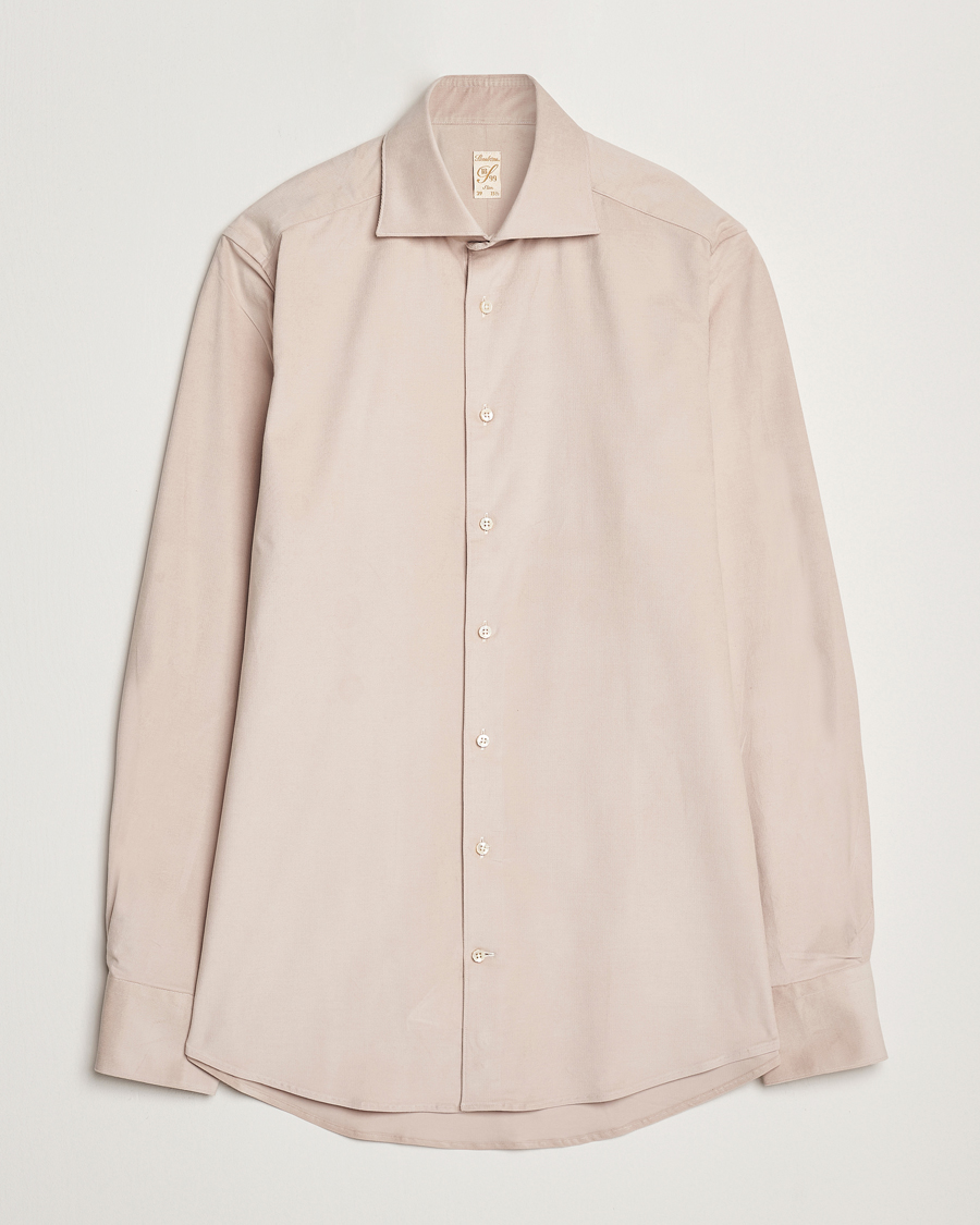 Herren | Hemden | Stenströms | 1899 Velvet Baby Corduroy Shirt Beige