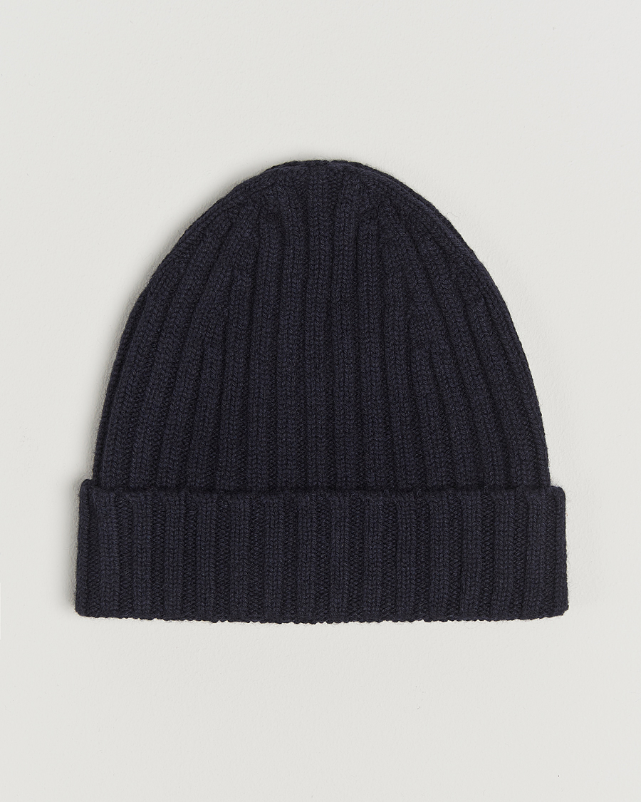 Herren | Stenströms Ribbed Cotton/Cashmere Hat Navy | Stenströms | Ribbed Cotton/Cashmere Hat Navy