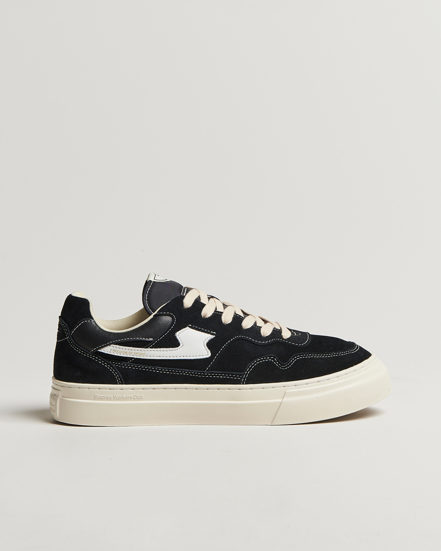 Stepney Workers Club Pearl S Strike Suede Sneaker Black White