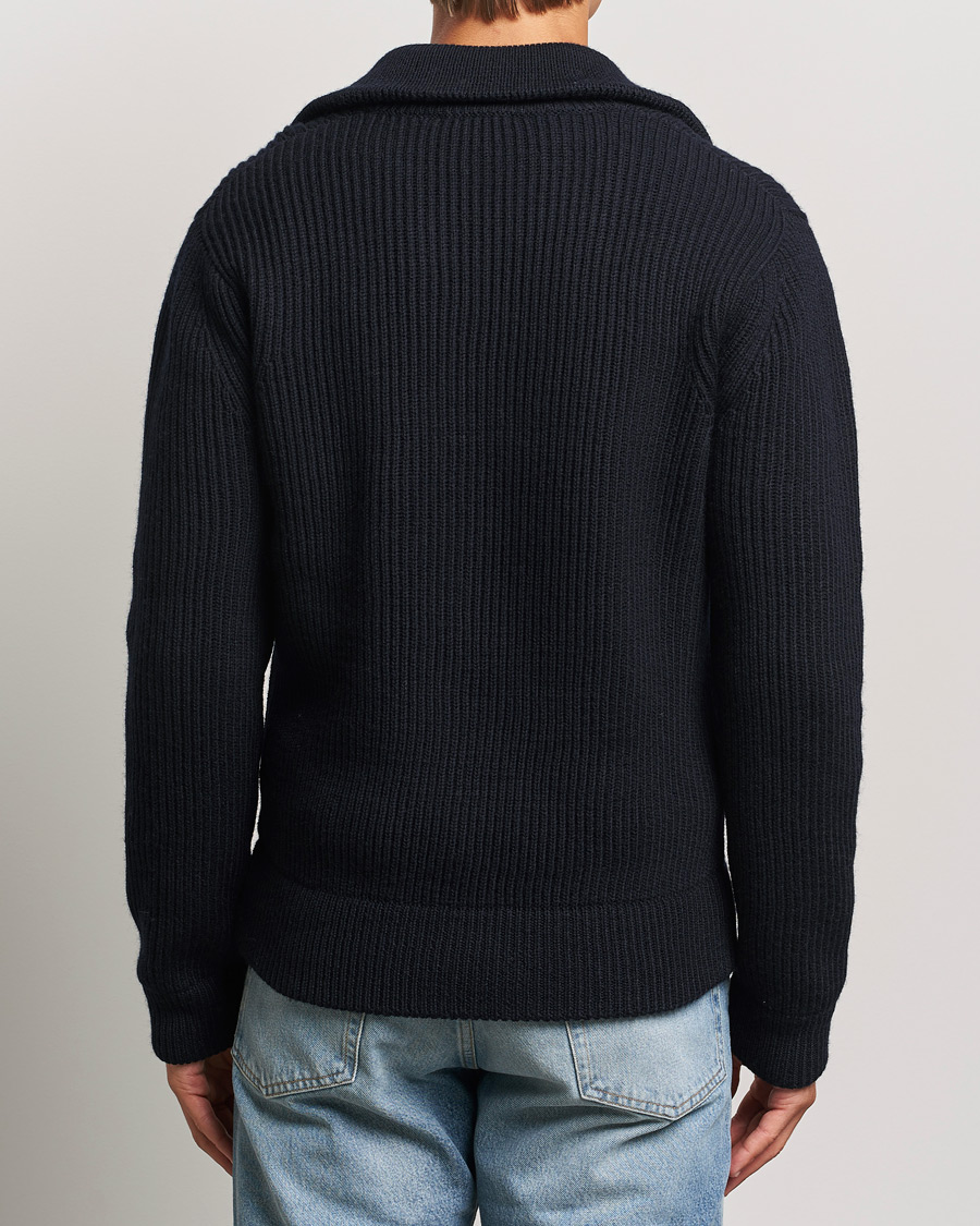 Herren | Pullover | Tiger of Sweden | Niall Heavy Knitted Full Zip Light Ink