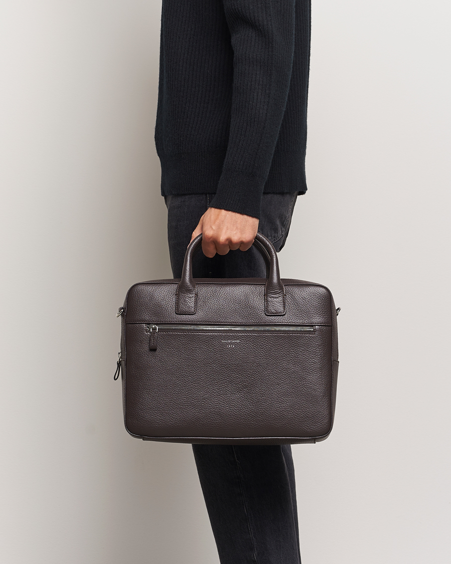 Herren | Tiger of Sweden Beckholmen Leather Briefcase Dark Brown | Tiger of Sweden | Beckholmen Leather Briefcase Dark Brown