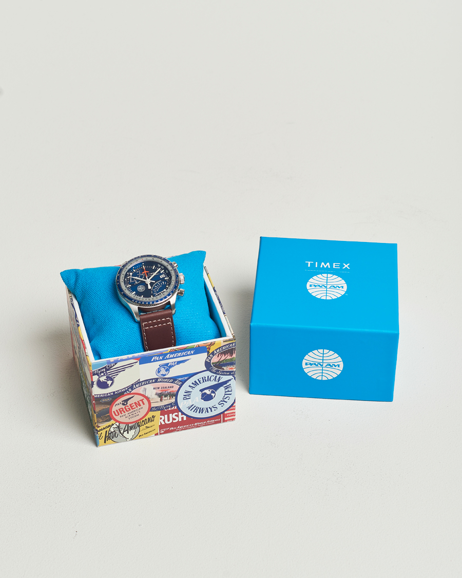 Herren | Timex Pan Am Flyback Chronograph 43mm Blue Dial | Timex | Pan Am Flyback Chronograph 43mm Blue Dial