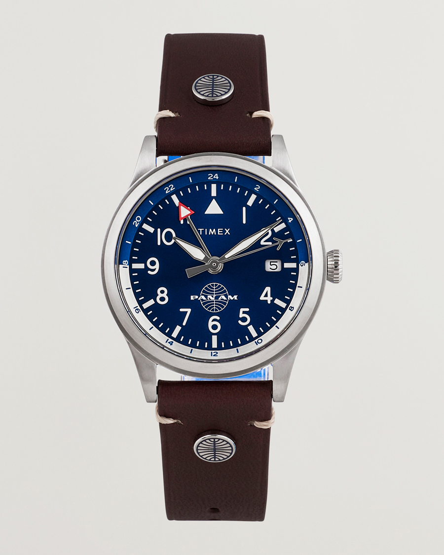 Herren | Timex Pan Am GMT Stainless Steel 39mm Blue Dial | Timex | Pan Am GMT Stainless Steel 39mm Blue Dial