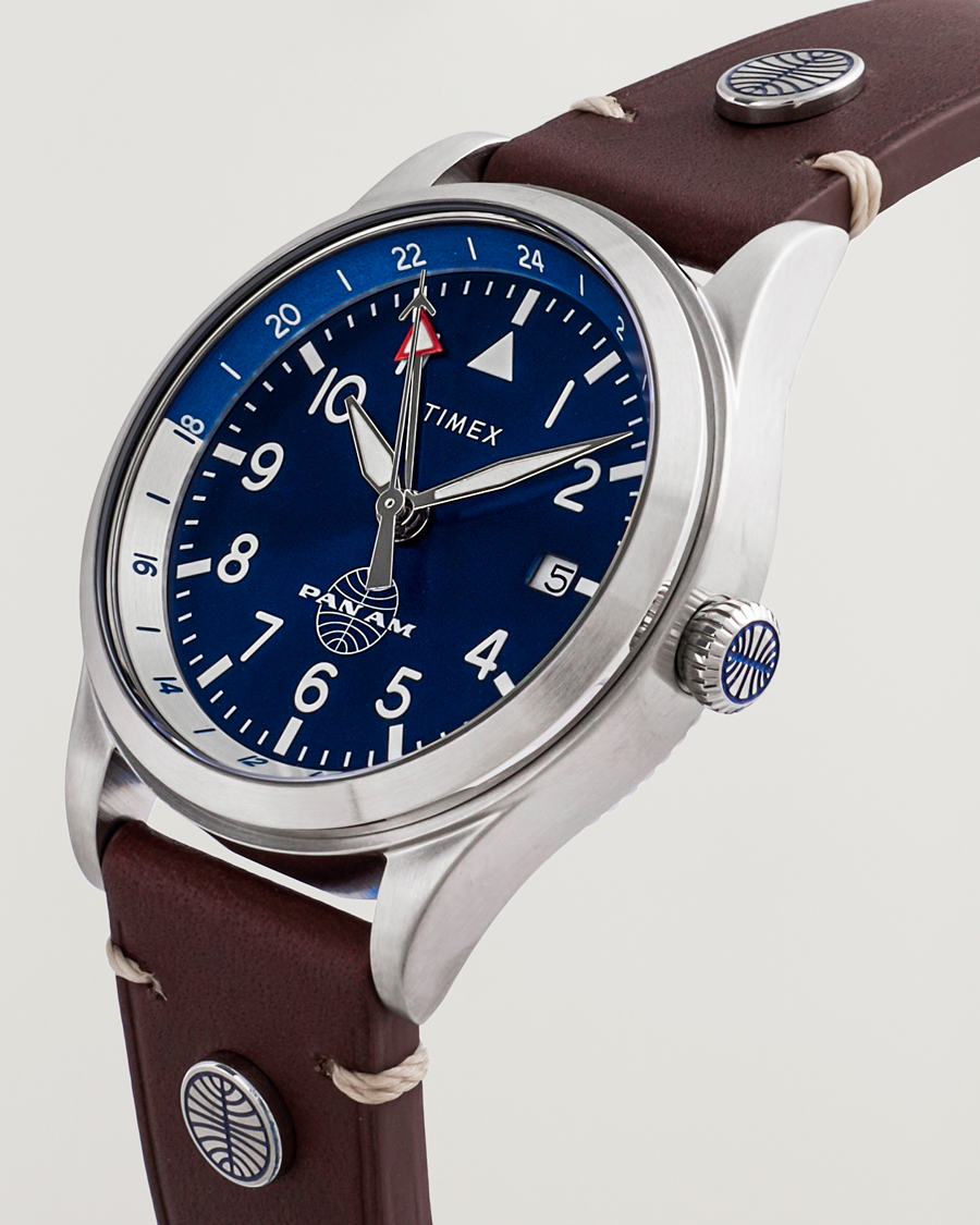 Herren | Timex Pan Am GMT Stainless Steel 39mm Blue Dial | Timex | Pan Am GMT Stainless Steel 39mm Blue Dial