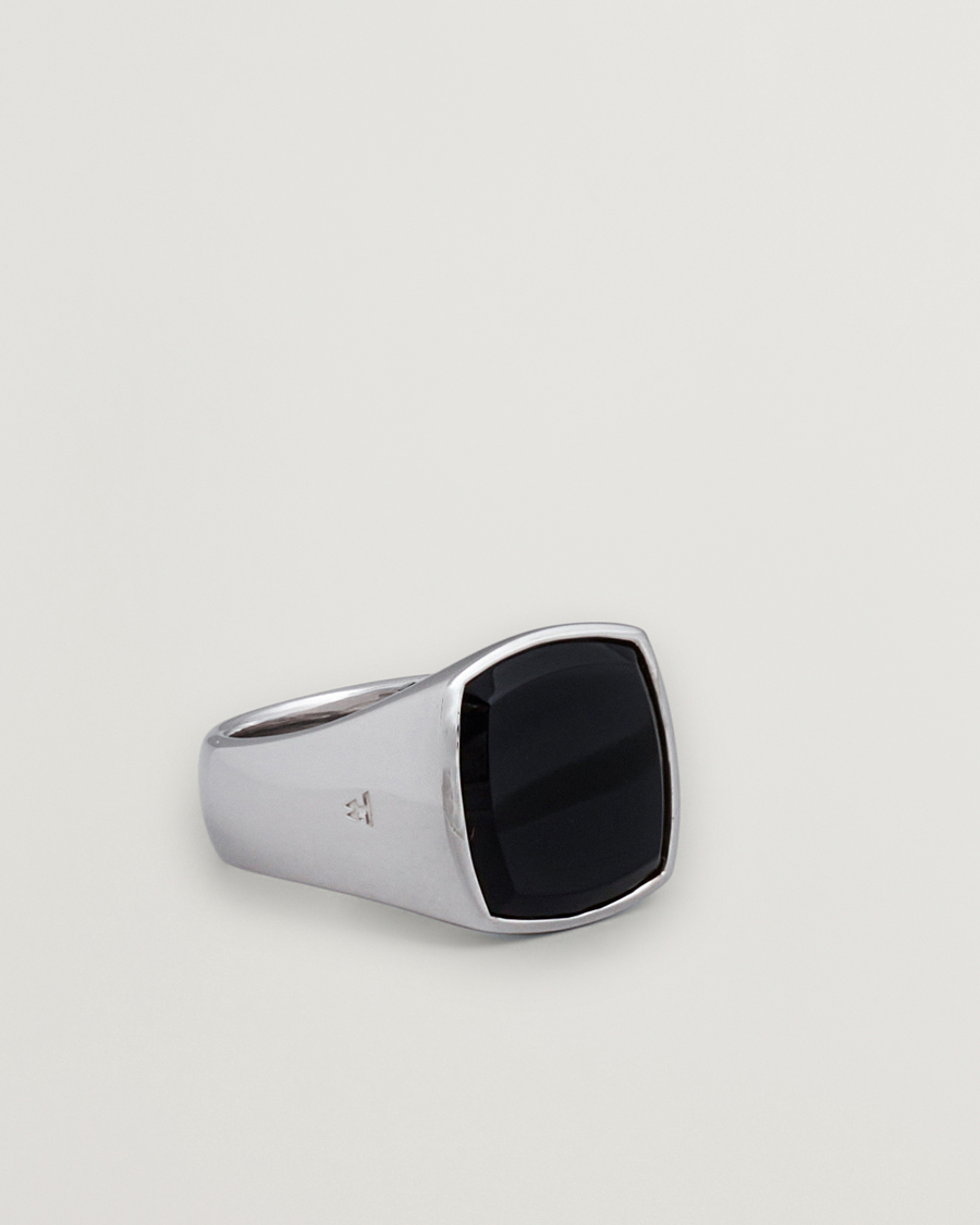 Herren | Schmuck | Tom Wood | Cushion Polished Black Onyx Ring Silver