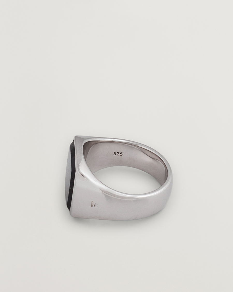 Herren | Schmuck | Tom Wood | Cushion Polished Black Onyx Ring Silver