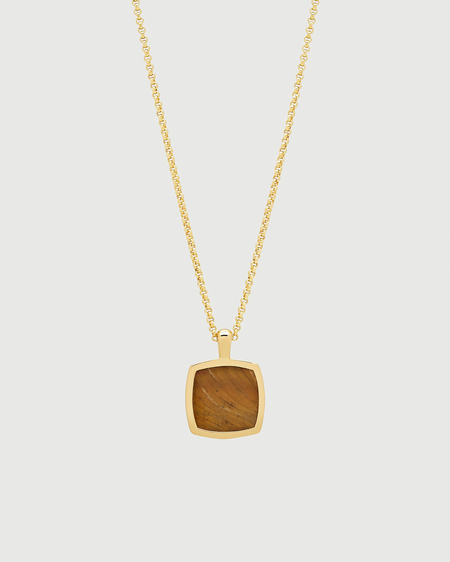 Herren | Schmuck | Tom Wood | Cushion Pendant Tiger Eye Gold