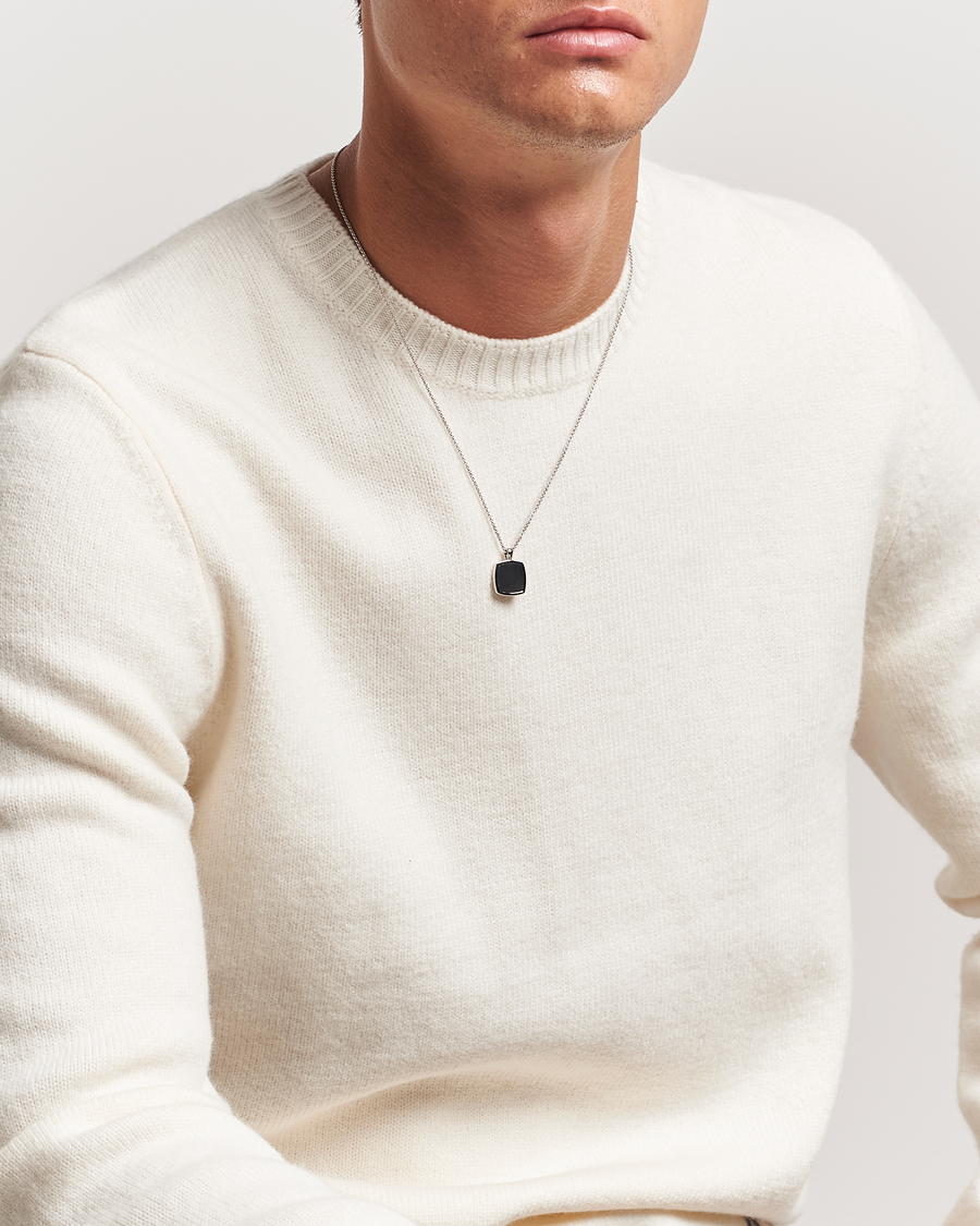 Herren | Schmuck | Tom Wood | Cushion Pendant Onyx Silver