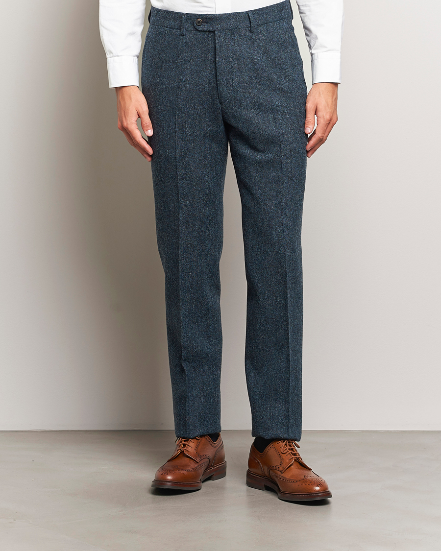 Herren | Hosen | Walker Slater | Edward Wool Donegal Trousers Navy