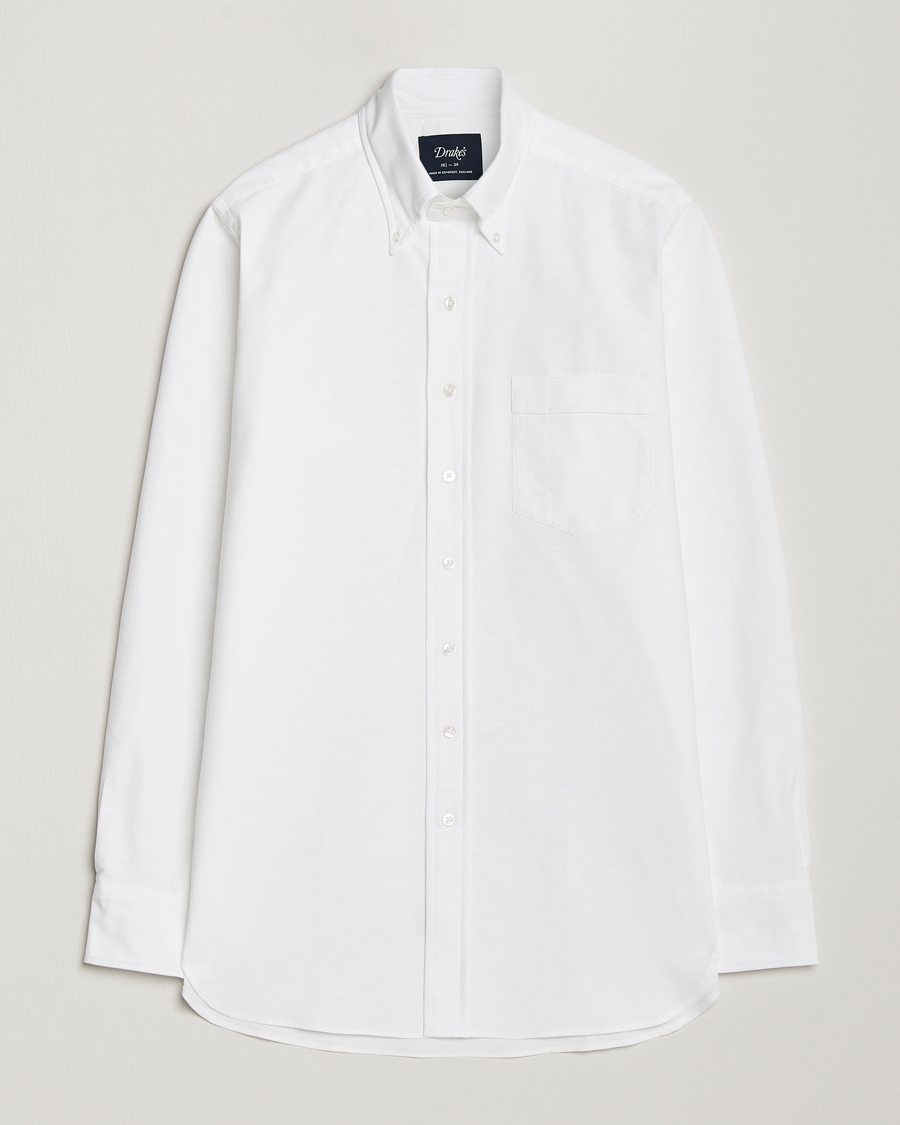 Herren | Hemden | Drake's | Button Down Oxford Shirt White