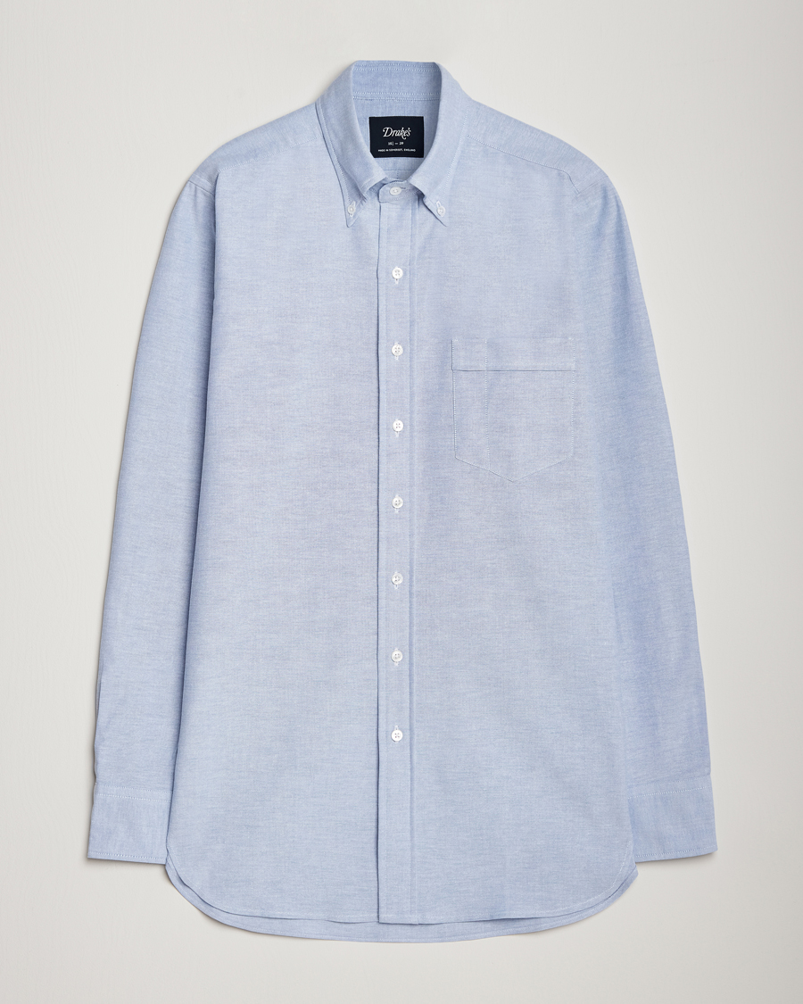 Herren | Hemden | Drake's | Button Down Oxford Shirt Blue