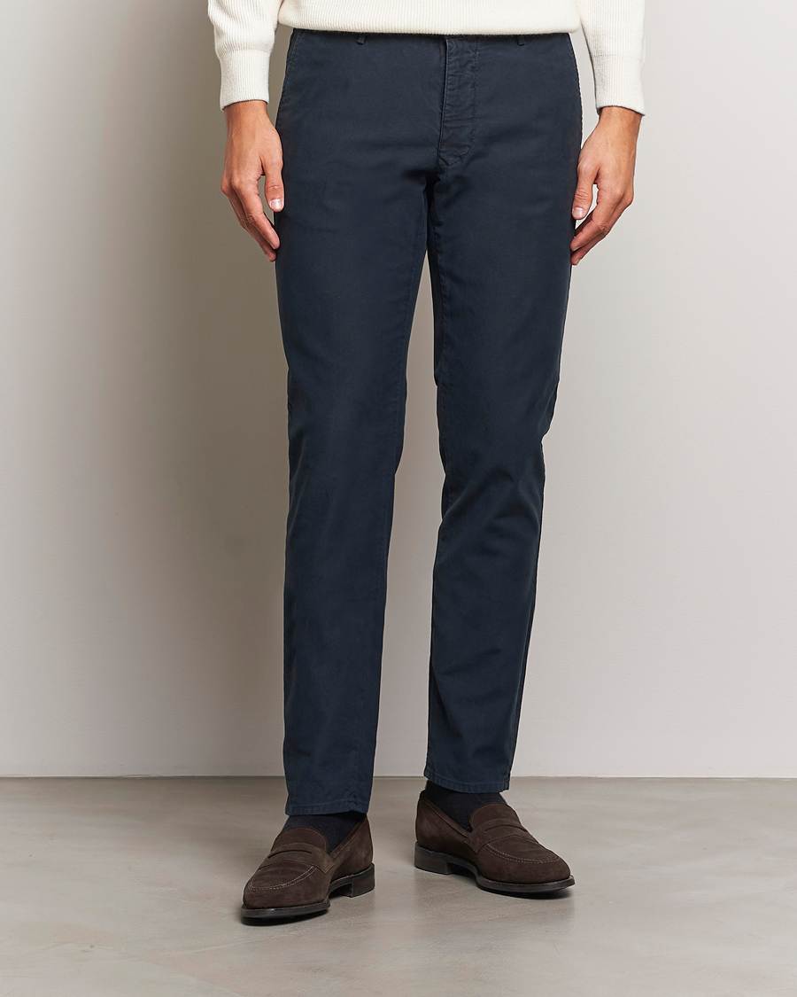 Herren | Hosen | Incotex | Slim Fit Garment Dyed Slacks Navy