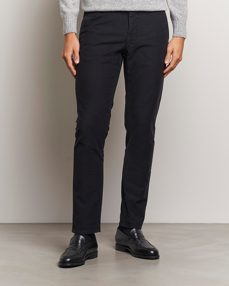 Herren | Hosen | Incotex | Slim Fit Garment Dyed Slacks Black