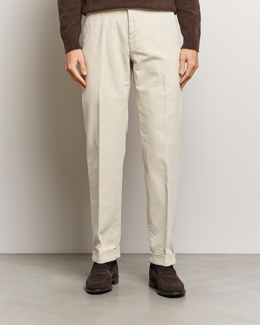 Herren | Hosen | Incotex | Regular Fit Moleskin Slacks Off White