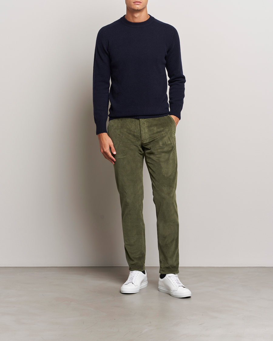 Herren | Hosen | Incotex | Slim Fit Leisure Cord Slacks Dark Green
