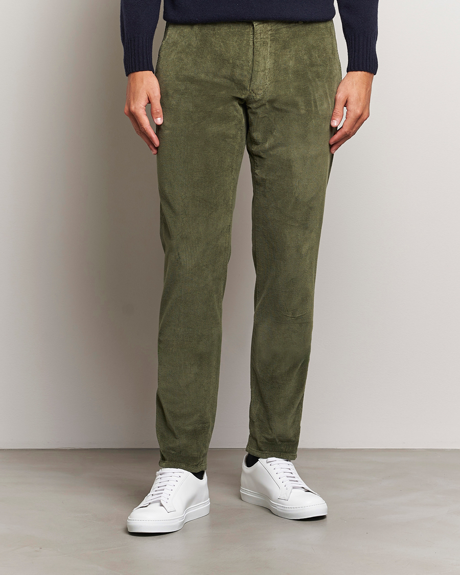 Herren | Hosen | Incotex | Slim Fit Leisure Cord Slacks Dark Green