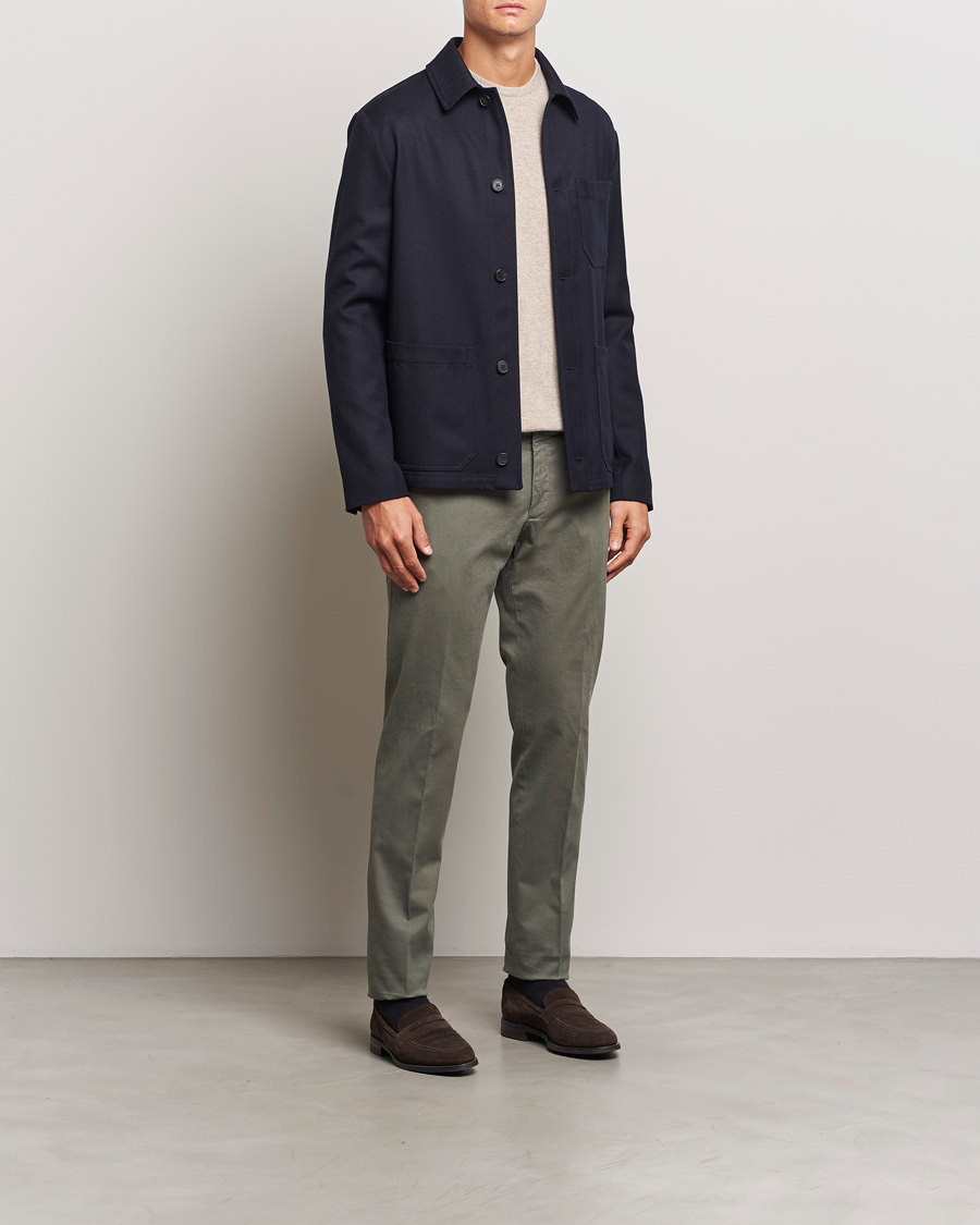 Herren | Hosen | Incotex | Slim Fit Cotton Stretch Chinos Dark Green