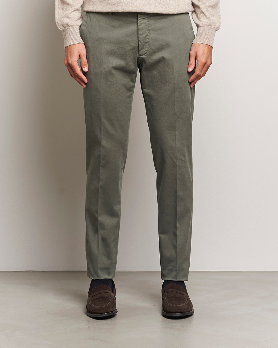 Herren | Hosen | Incotex | Slim Fit Cotton Stretch Chinos Dark Green