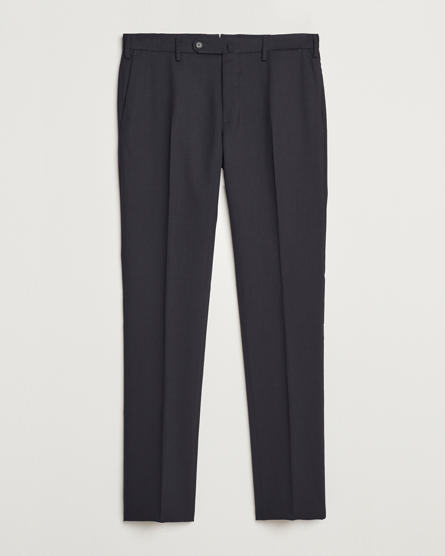 Herren | Hosen | Incotex | Silm Fit Washable Flannel Trousers Navy