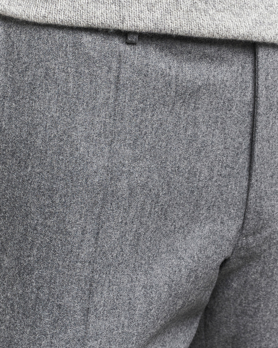 Herren | Hosen | Incotex | Slim Fit Carded Flannel Trousers Grey Melange