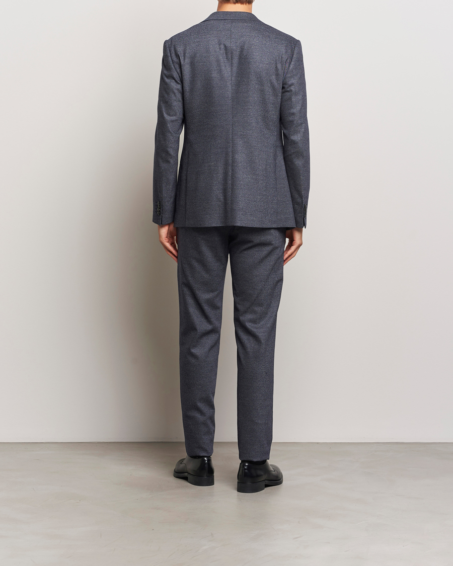 Herren | Giorgio Armani Soho Wool/Cashmere Flannel Suit Navy Melange | Giorgio Armani | Soho Wool/Cashmere Flannel Suit Navy Melange