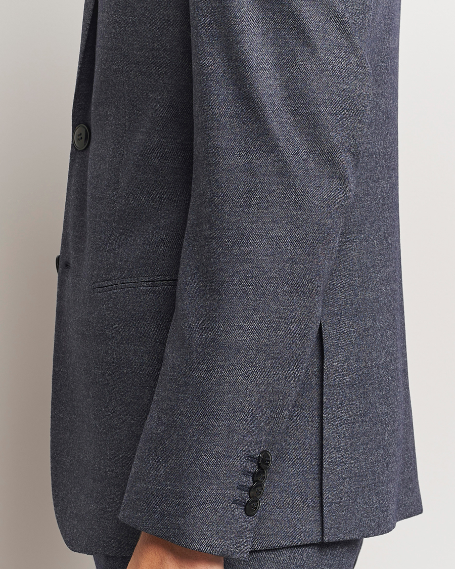 Herren | Giorgio Armani Soho Wool/Cashmere Flannel Suit Navy Melange | Giorgio Armani | Soho Wool/Cashmere Flannel Suit Navy Melange