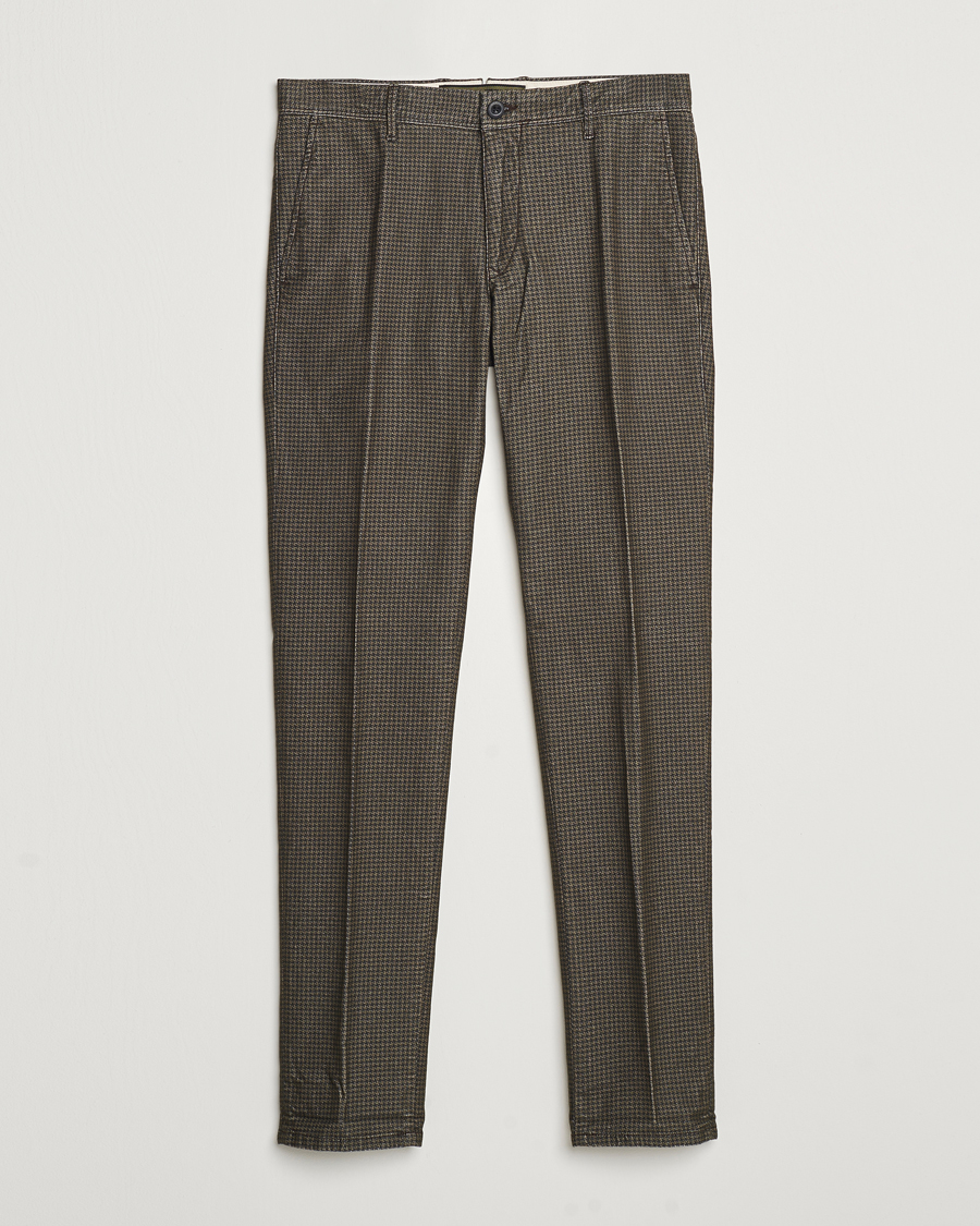 Herren | Hosen | Incotex | Slim Fit Houndstooth Stretch Slacks Dark Brown