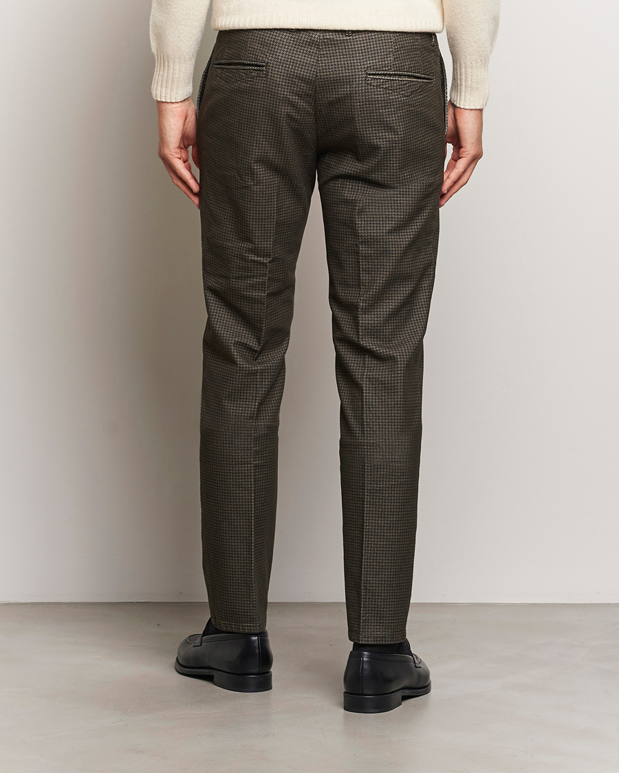 Herren | Hosen | Incotex | Slim Fit Houndstooth Stretch Slacks Dark Brown