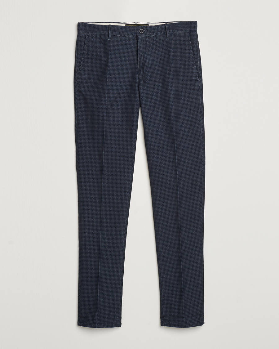 Herren | Hosen | Incotex | Slim Fit Houndstooth Stretch Slacks Navy