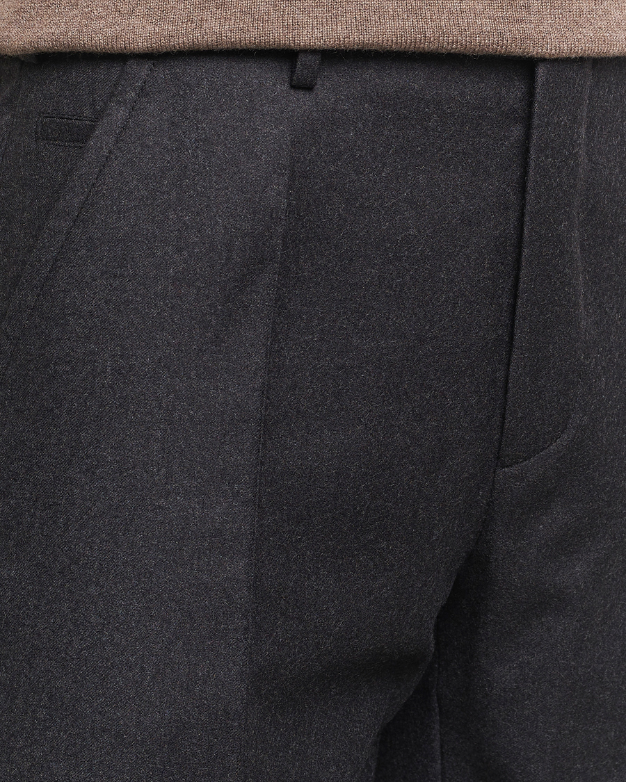 Herren | Hosen | Incotex | Regular Fit Flannel Trousers Charcoal