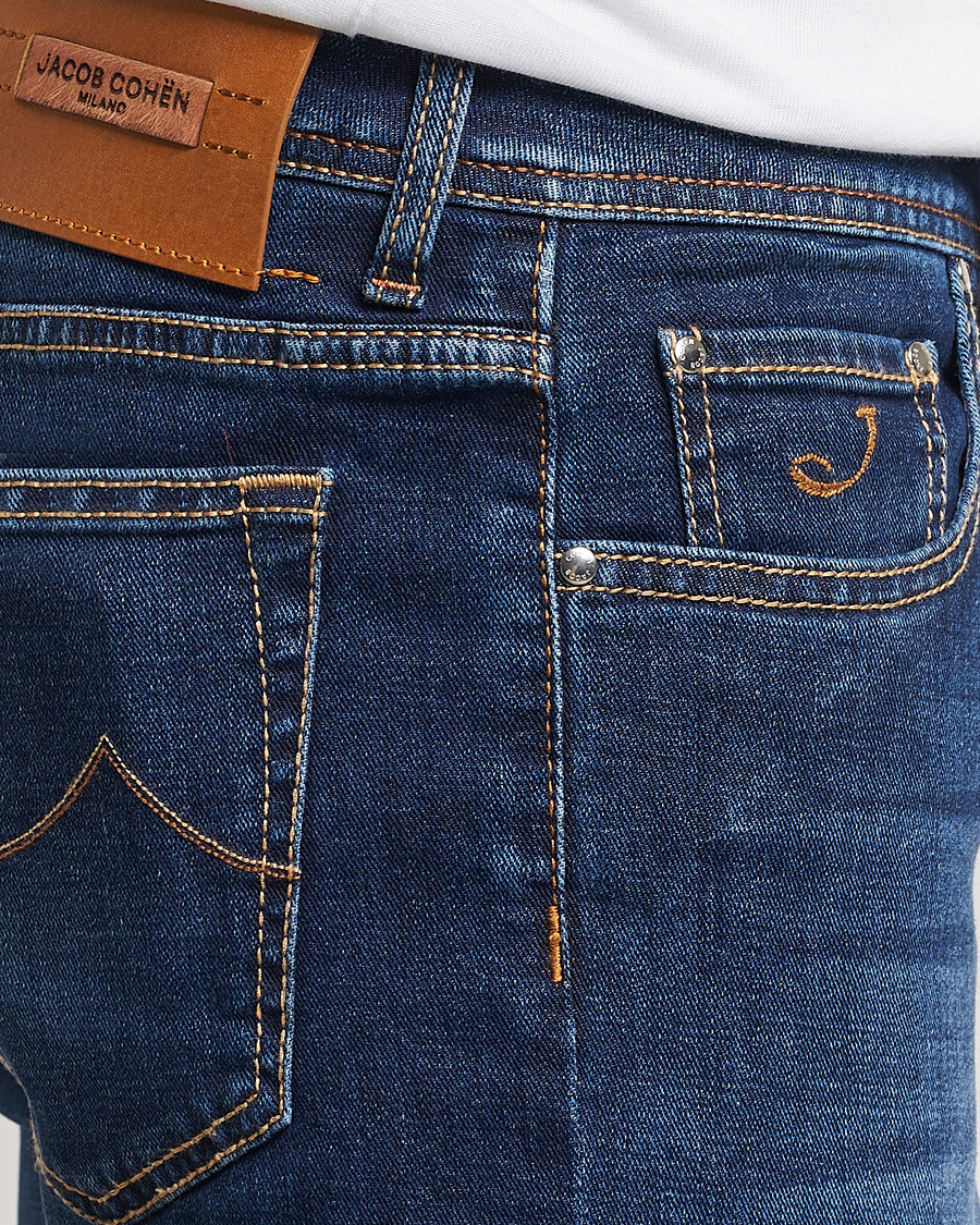 Herren | Jeans | Jacob Cohën | Bard Slim Fit Stretch Jeans Mid Blue