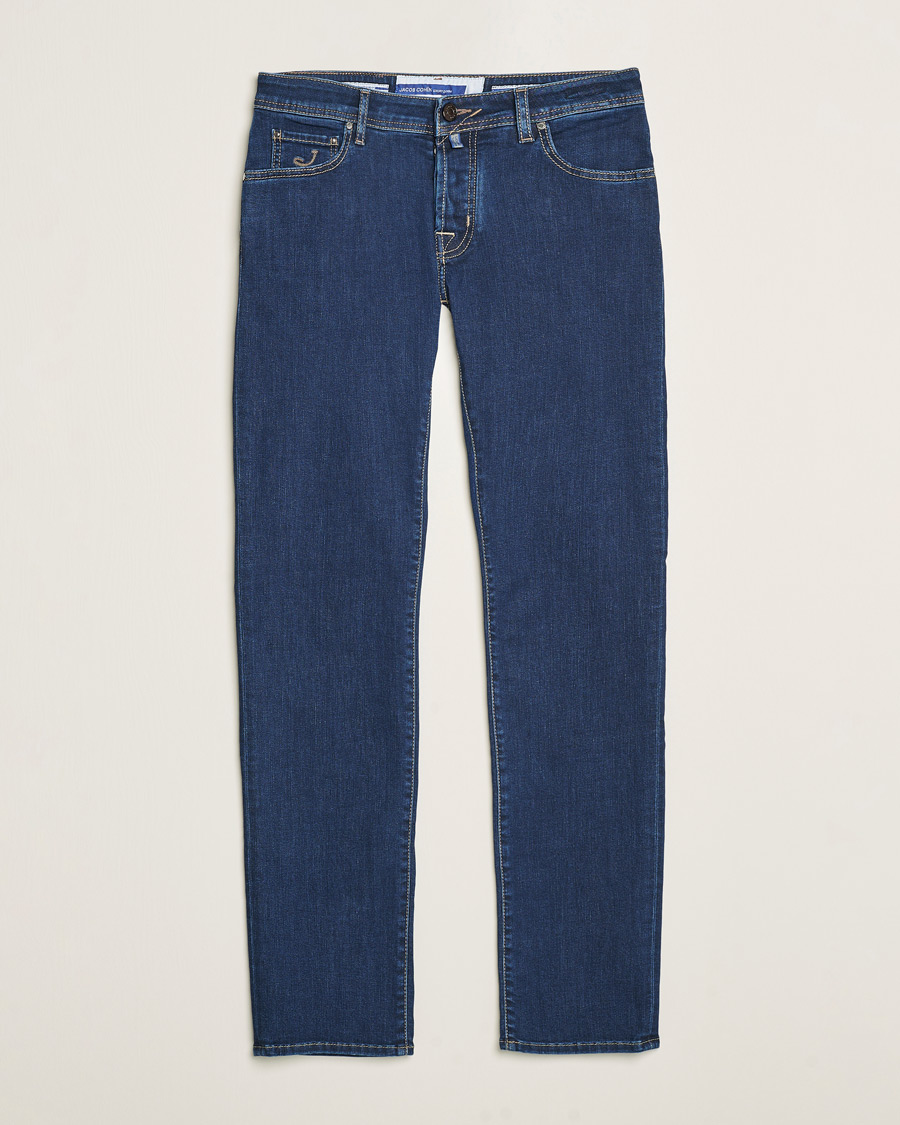 Herren | Jeans | Jacob Cohën | Nick Slim Fit Streatch Jeans Dark Blue