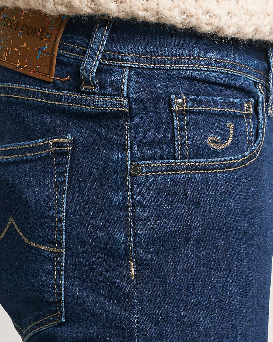 Herren | Jeans | Jacob Cohën | Nick Slim Fit Streatch Jeans Dark Blue