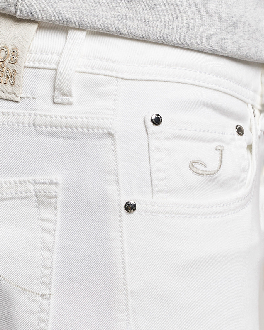 Herren | Jeans | Jacob Cohën | Nick Slim Fit Streatch Jeans White