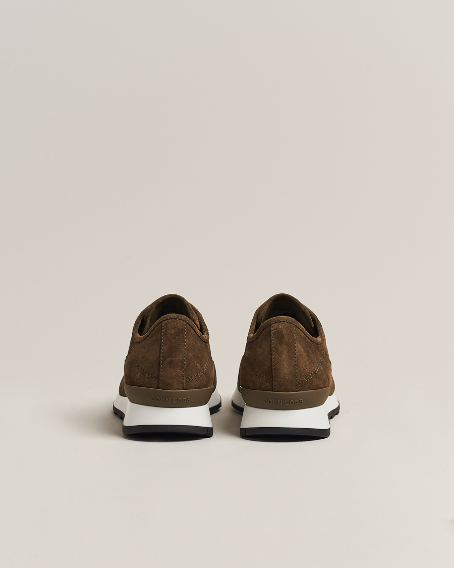 Herren | John Lobb Foundry Running Sneakers Olive Suede | John Lobb | Foundry Running Sneakers Olive Suede