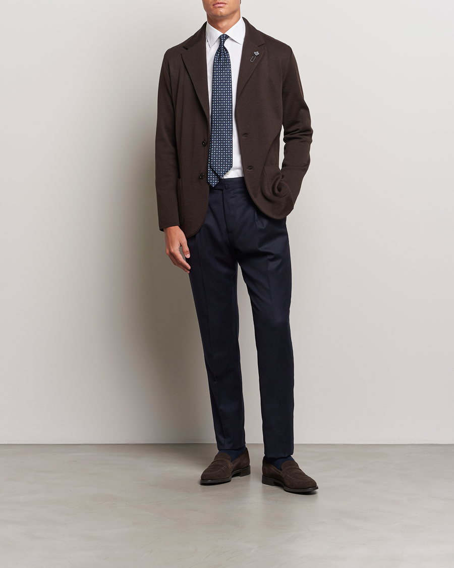 Herren | Sakkos | Lardini | Knitted Wool Blazer Brown