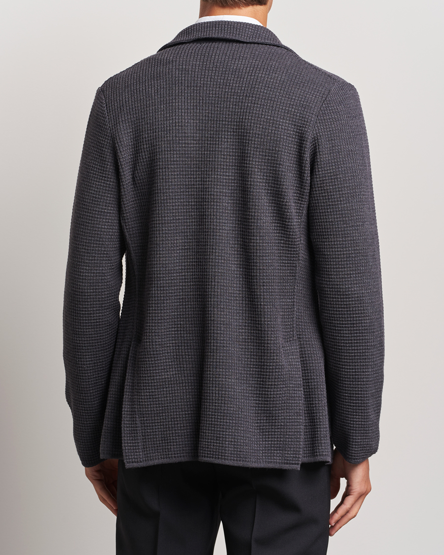 Herren | Sakkos | Lardini | Knitted Structure Wool Blazer Dark Grey