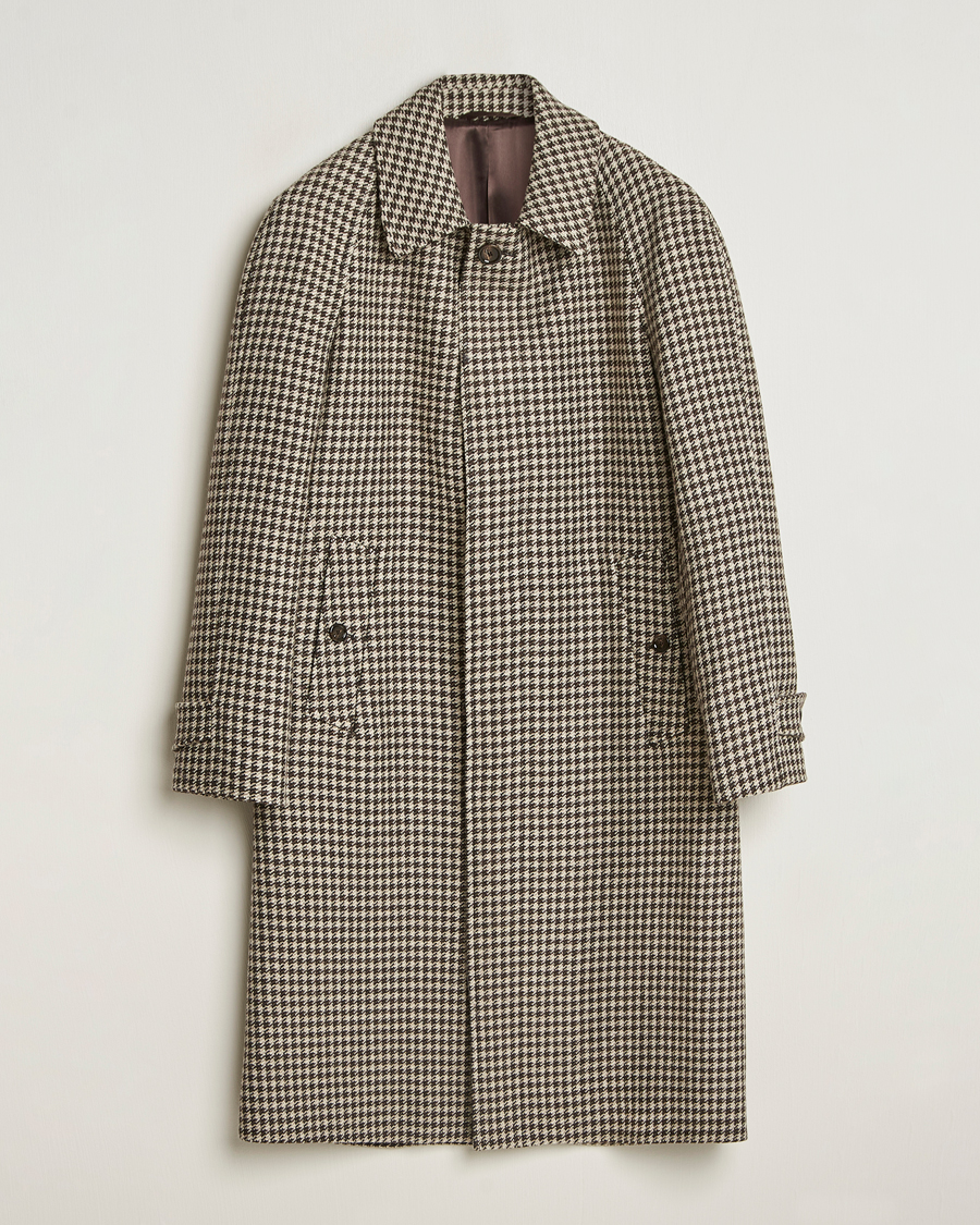 Herren | Jacken | Lardini | Houndstooth Wool/Cashmere Coat Brown