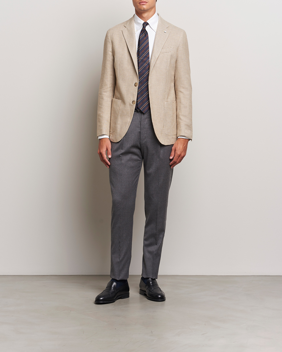Herren | Sakkos | L.B.M. 1911 | Jack Regular Houndstooth Blazer Beige