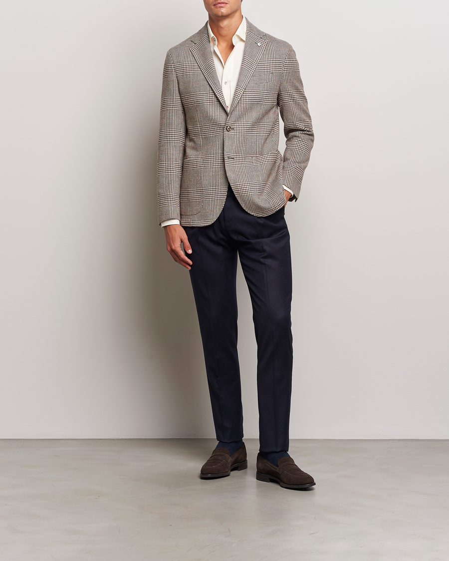 Herren | Sakkos | L.B.M. 1911 | Jack Regular Prince of Wales Blazer Olive