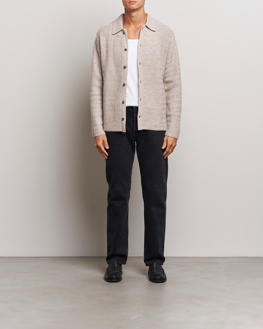 Herren | Pullover | LES DEUX | Finnegan Knit Shirt Oatmeal Melange
