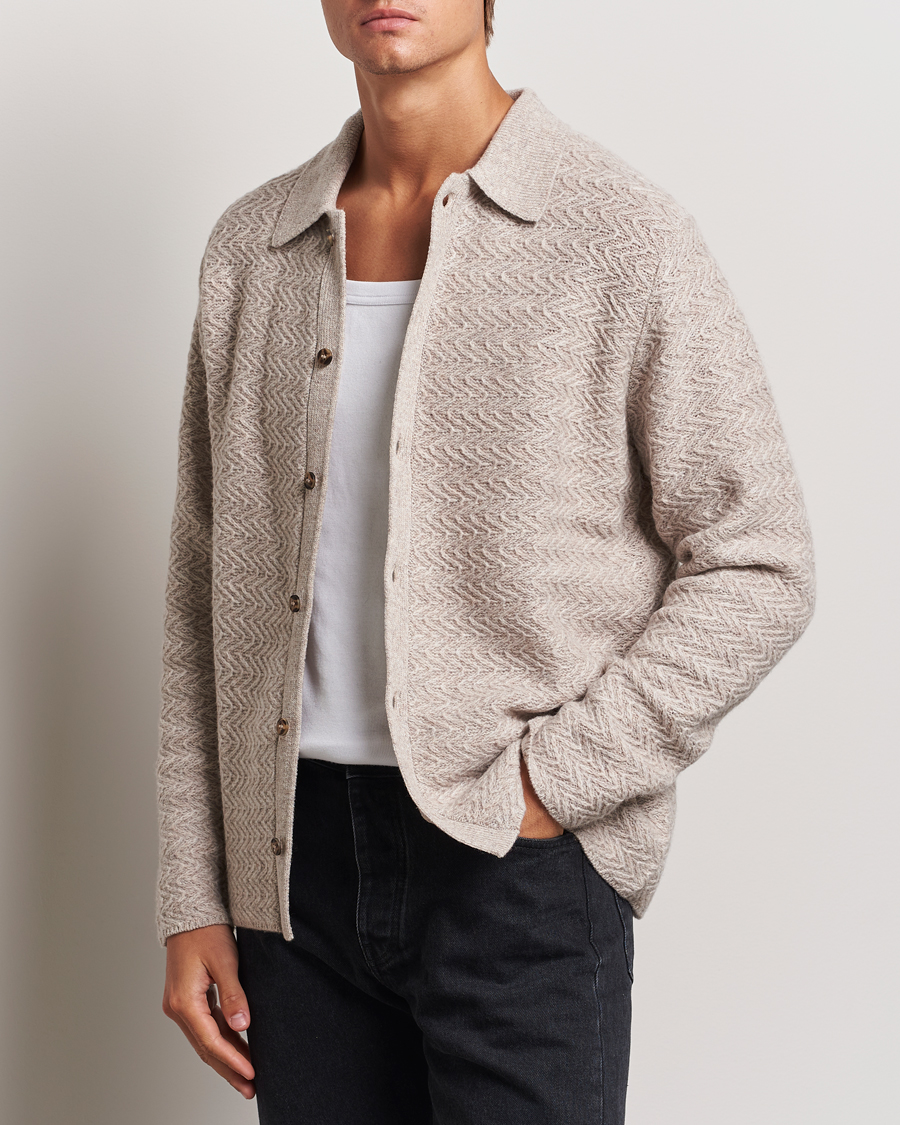 Herren | Pullover | LES DEUX | Finnegan Knit Shirt Oatmeal Melange