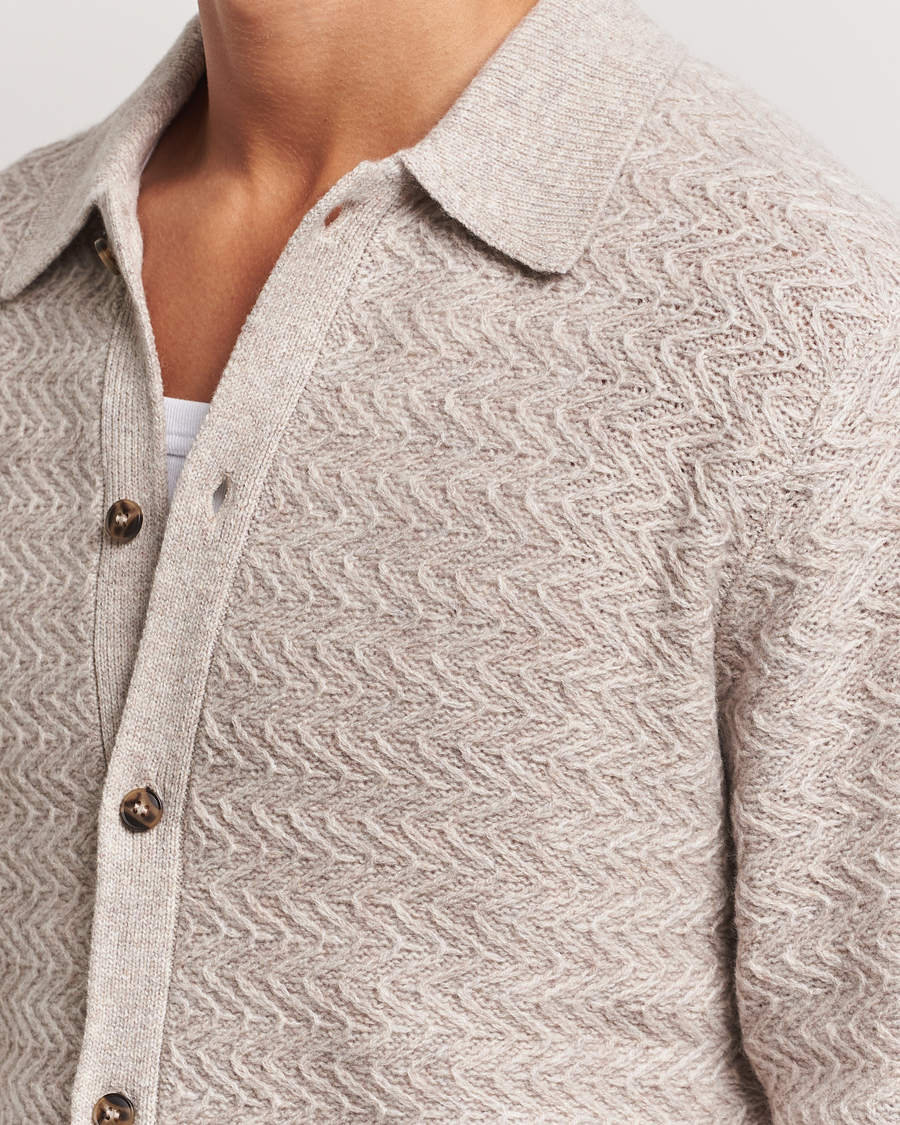 Herren | Pullover | LES DEUX | Finnegan Knit Shirt Oatmeal Melange